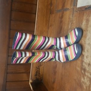 Coach striped Rain boots size 7